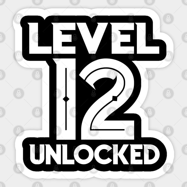 Level 12 Unlocked 12th Birthday Video Gamer Gaming Sticker by cranko